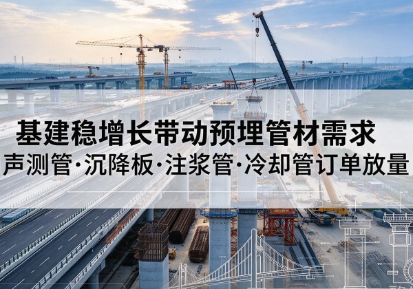上高基建稳增长带动预埋监测管材需求，声测管、沉降板、注浆管订单持续放量