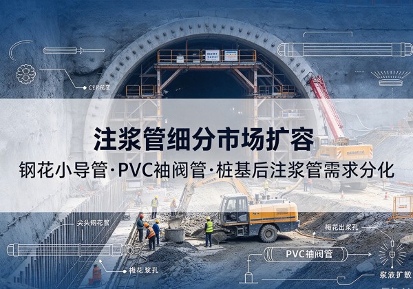 上高注浆管细分市场扩容，隧道钢花小导管、PVC 袖阀管、桩基后注浆管需求分化